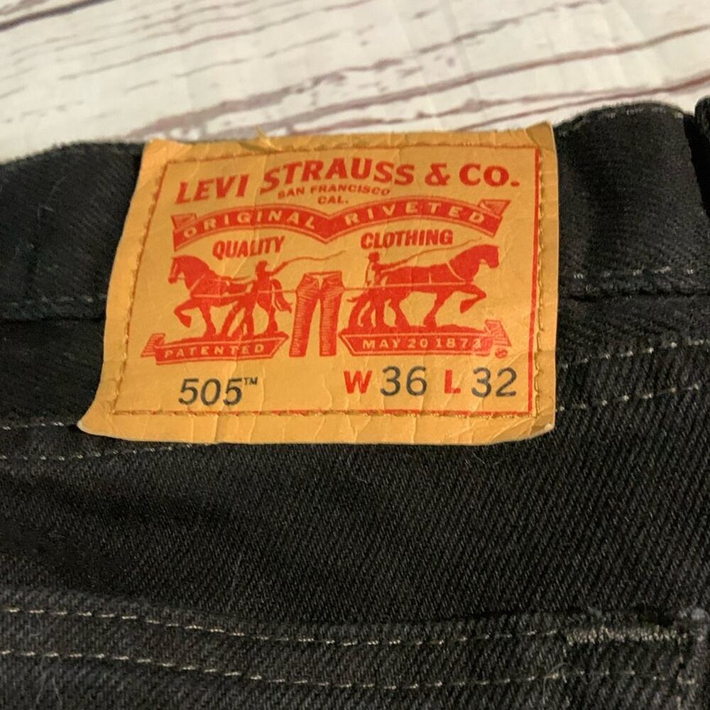 Levi’s 505 Mens Black Size 36 x 32 - Picture 4 of 5
